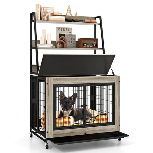 Dog crate furniture with - crate,