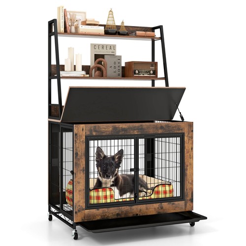 Dog crate furniture with - dog,