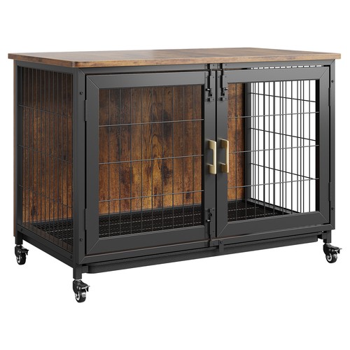 Wooden dog crate furniture end - wooden,