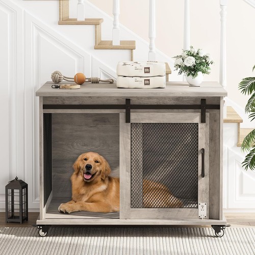 Dog crate furniture - crate, sliding