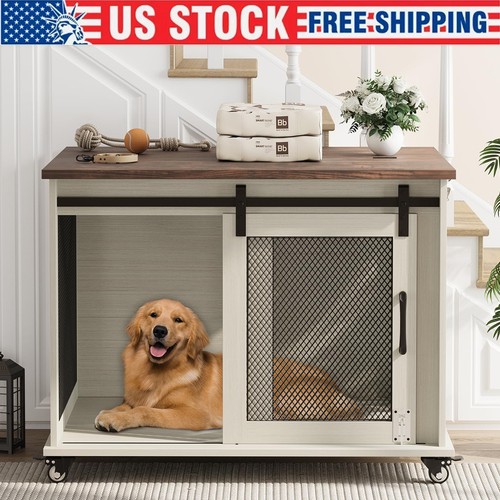 Farmhouse dog crate furniture - crate,