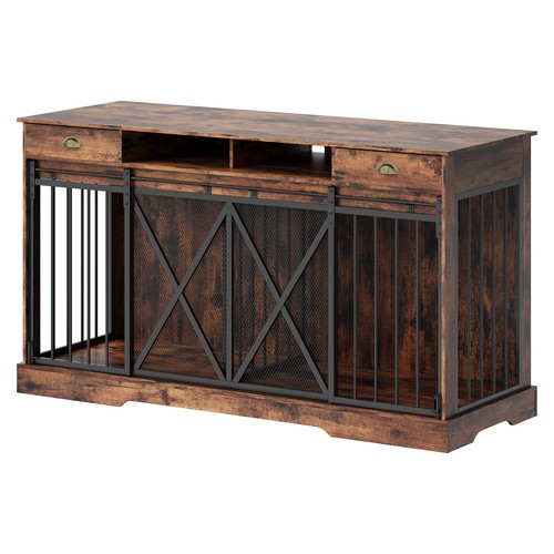 Double dog crate furniture - crate, tv
