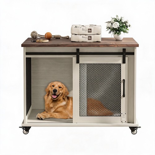 Wooden dog crate furniture - dog,